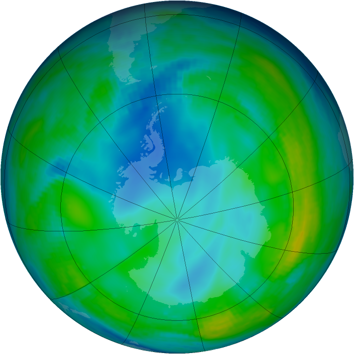 Antarctic ozone map for 30 May 1998